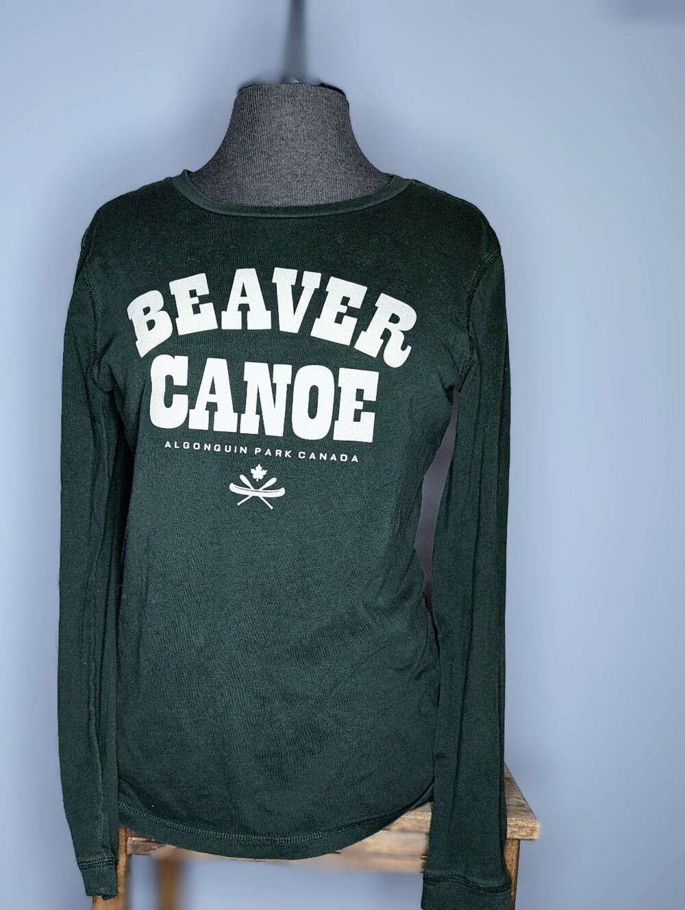Roots Beaver Canoe Green Long Sleeve Graphic Tee - Picture 3 of 9